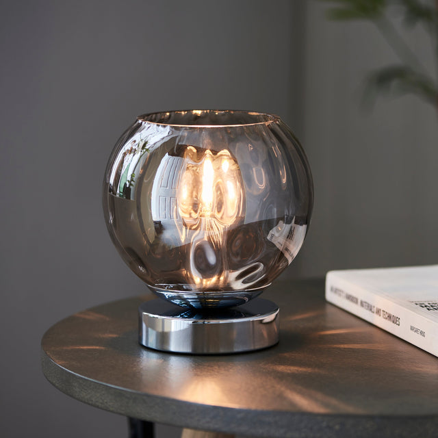 Endon Dimple Table Lamp Smoked Glass –  from Amos Lighting + Home