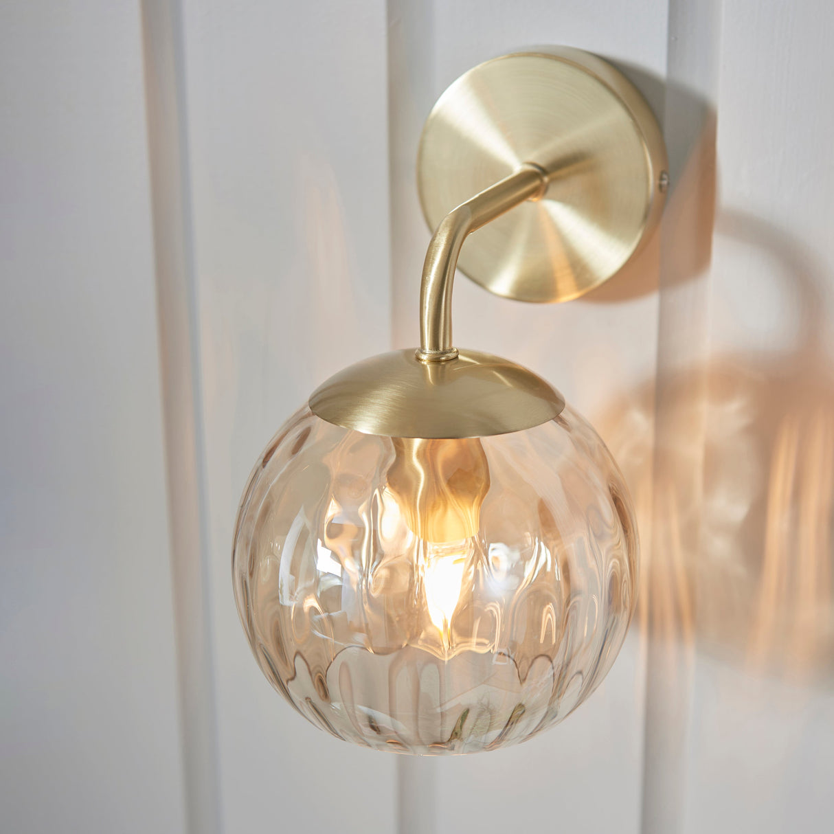 Endon Dimple Wall Light Satin Brass –  from Amos Lighting + Home