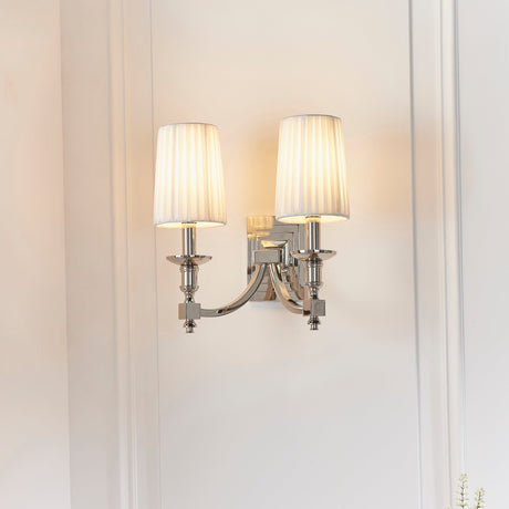 Amos Domina Nickel Twin Wall Light –  from Amos Lighting + Home