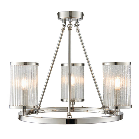 Endon Easton Nickel 3lt Semi flush Ceiling Light –  from Amos Lighting + Home