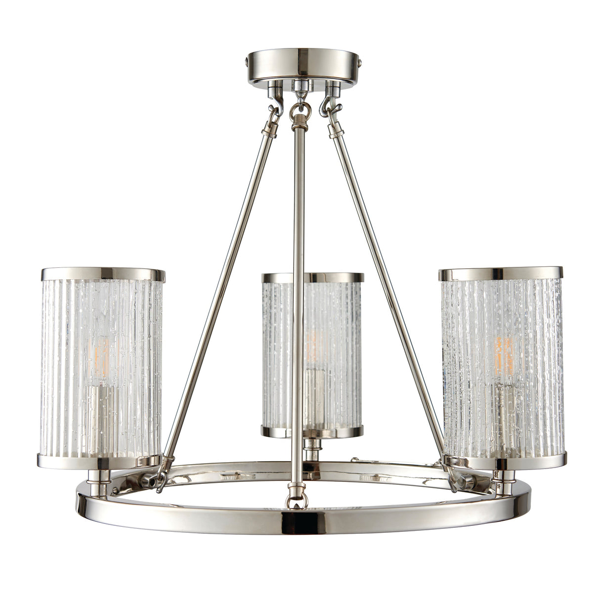 Endon Easton Nickel 3lt Semi flush Ceiling Light –  from Amos Lighting + Home