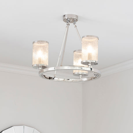 Endon Easton Nickel 3lt Semi flush Ceiling Light –  from Amos Lighting + Home