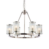 Endon Easton Nickel 6lt Chandelier –  from Amos Lighting + Home