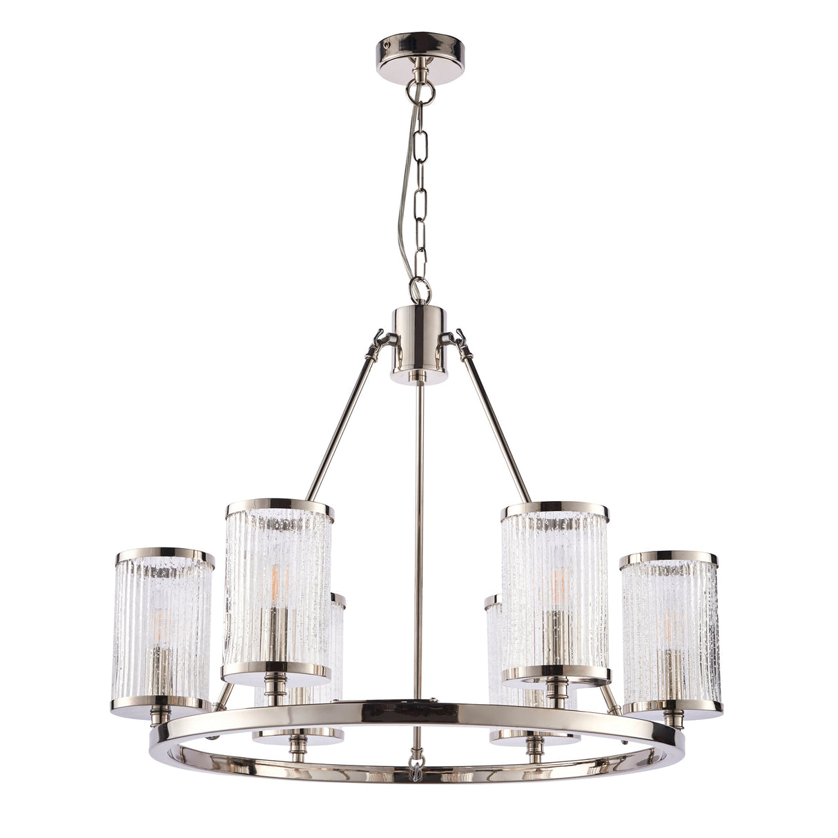 Endon Easton Nickel 6lt Chandelier –  from Amos Lighting + Home