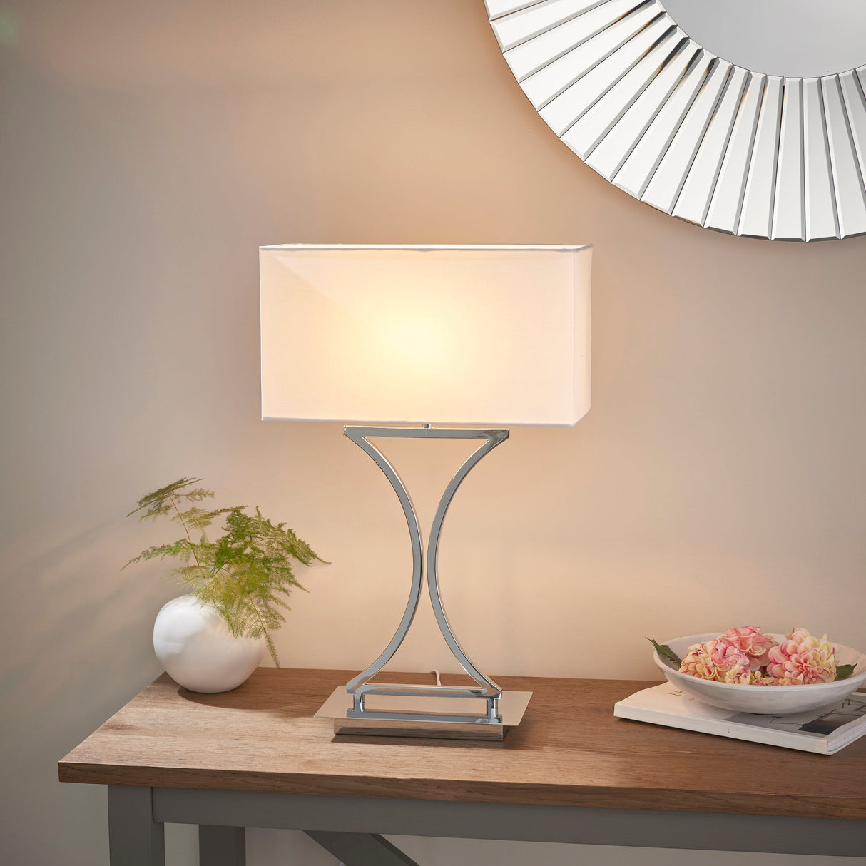 Amos Epalle Chrome Table Lamp with Shade –  from Amos Lighting + Home