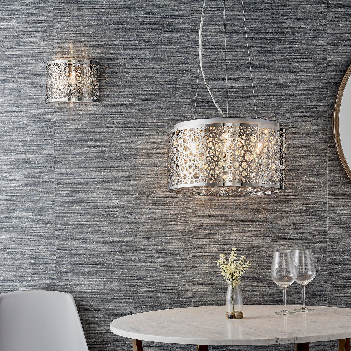 Endon Fayola Chrome & Crystal Wall Light –  from Amos Lighting + Home