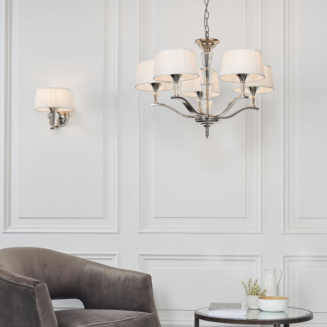 Amos Fiennes 5lt Chandelier with Shades –  from Amos Lighting + Home