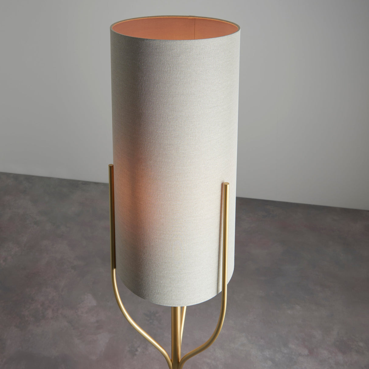 Amos Fraser Satin Brass Floor Lamp with Shade –  from Amos Lighting + Home