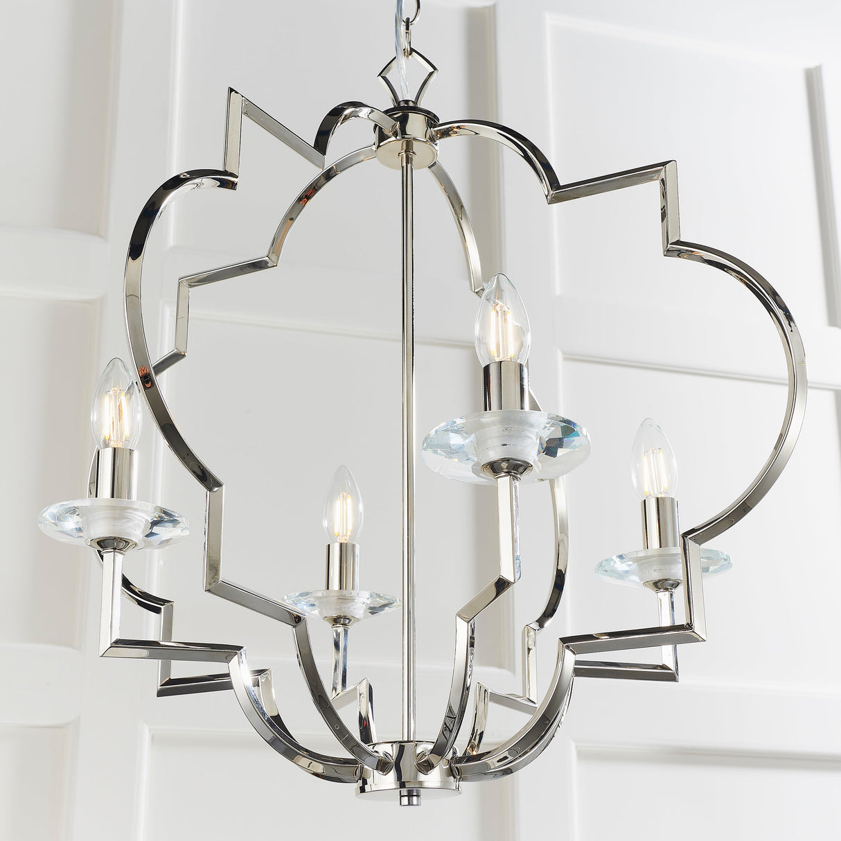 Amos Garland 4lt Chandelier Polished Nickel –  from Amos Lighting + Home