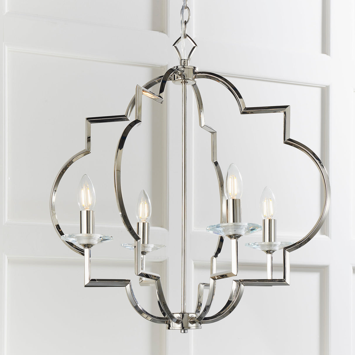 Amos Garland 4lt Chandelier Polished Nickel –  from Amos Lighting + Home