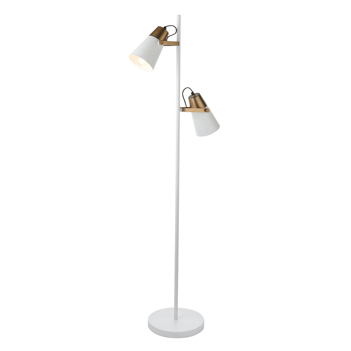 Amos Gerik Floor Lamp White & Aged Brass –  from Amos Lighting + Home