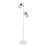 Amos Gerik Floor Lamp White & Aged Brass –  from Amos Lighting + Home