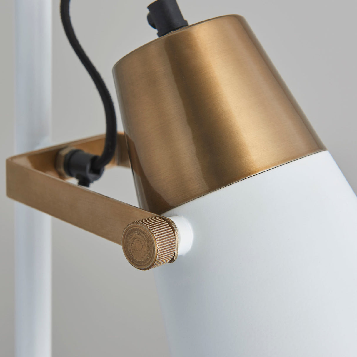 Amos Gerik Floor Lamp White & Aged Brass –  from Amos Lighting + Home