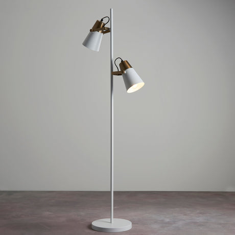 Amos Gerik Floor Lamp White & Aged Brass –  from Amos Lighting + Home