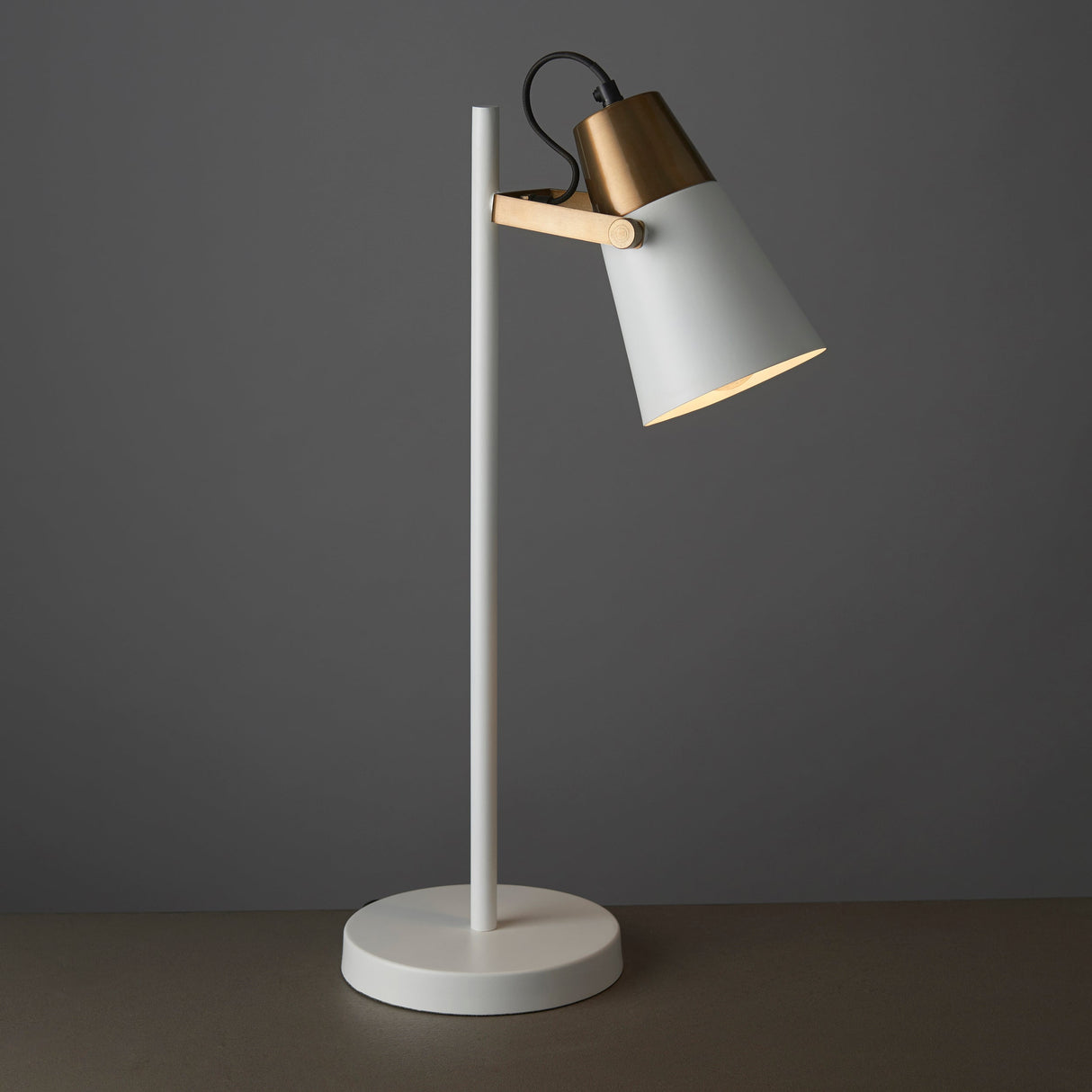 Amos Gerik Table Lamp White & Aged Brass –  from Amos Lighting + Home