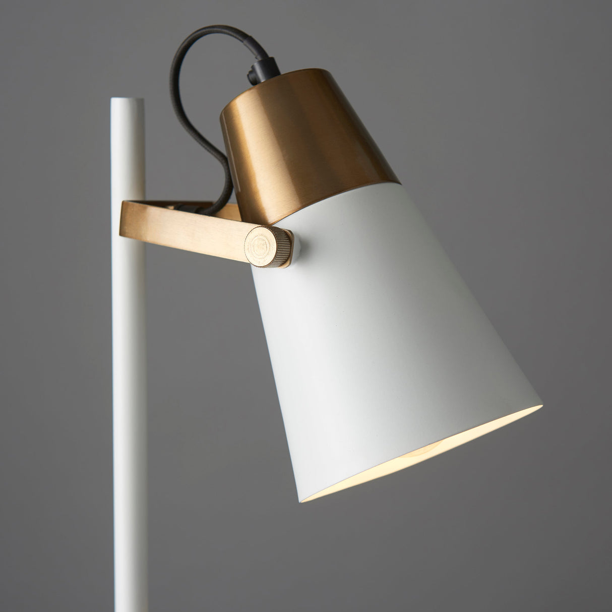 Amos Gerik Table Lamp White & Aged Brass –  from Amos Lighting + Home