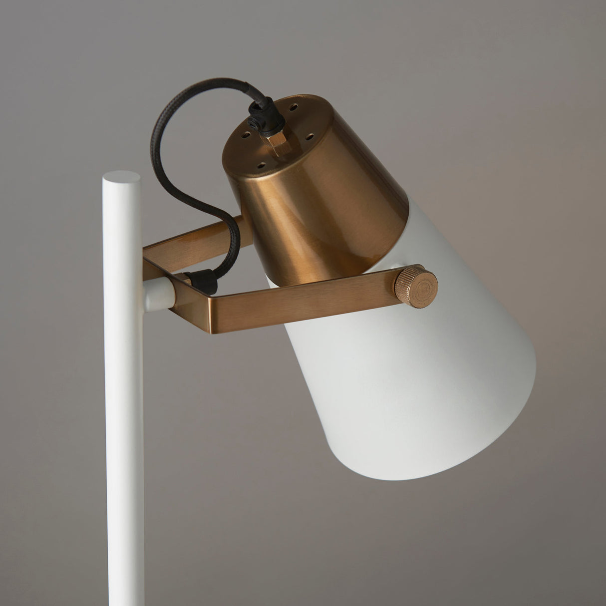 Amos Gerik Table Lamp White & Aged Brass –  from Amos Lighting + Home