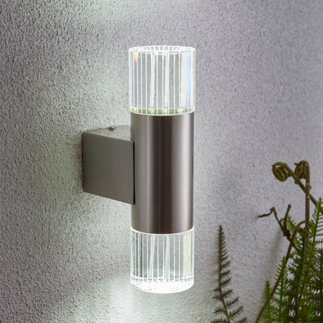 Amos Grant Outdoor Twin LED Wall Light Stainless Steel –  from Amos Lighting + Home