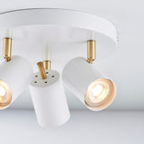 Amos Gull 3 Arm Spotlight Matt White & Satin Brass –  from Amos Lighting + Home