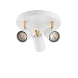 Amos Gull 3 Arm Spotlight Matt White & Satin Brass –  from Amos Lighting + Home