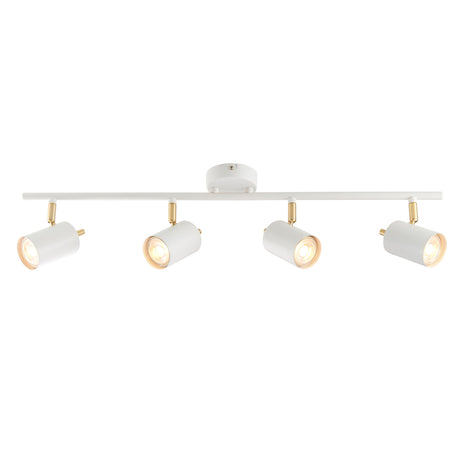 Amos Gull 4 Arm Spotlight Matt White & Satin Brass –  from Amos Lighting + Home