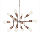 Amos Hal 12lt Chandelier Aged Pewter & Copper –  from Amos Lighting + Home