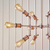 Amos Hal 12lt Chandelier Aged Pewter & Copper –  from Amos Lighting + Home