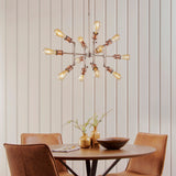 Amos Hal 12lt Chandelier Aged Pewter & Copper –  from Amos Lighting + Home