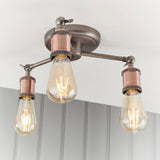 Amos Hal 3lt Semi flush Aged Pewter & Copper –  from Amos Lighting + Home