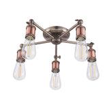 Amos Hal 5lt Semi flush Aged Pewter & Copper –  from Amos Lighting + Home