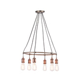 Amos Hal 6lt Cartwheel Pendant Aged Pewter & Copper –  from Amos Lighting + Home