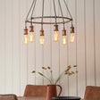 Amos Hal 6lt Cartwheel Pendant Aged Pewter & Copper –  from Amos Lighting + Home