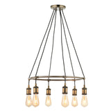 Amos Hal 6lt Cartwheel Pendant Antique Brass –  from Amos Lighting + Home