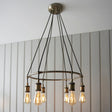 Amos Hal 6lt Cartwheel Pendant Antique Brass –  from Amos Lighting + Home