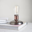 Amos Hal Mini Table Lamp Aged Pewter & Copper –  from Amos Lighting + Home