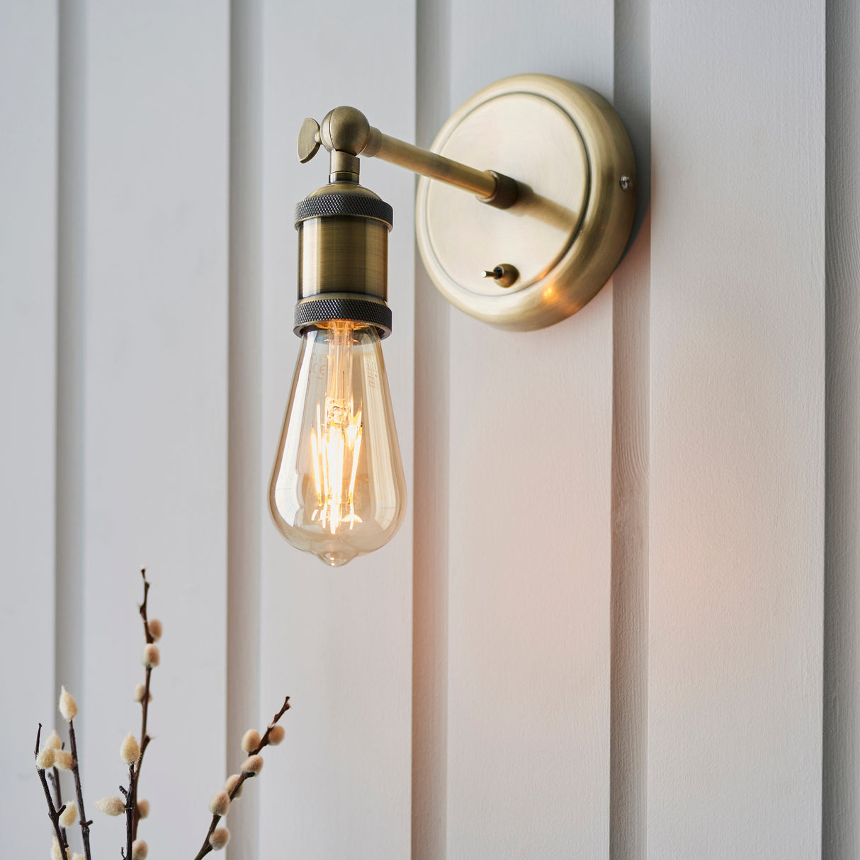 Amos Hal Wall Light Antique Brass –  from Amos Lighting + Home