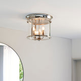 Endon Hampworth Flush Ceiling Light Polished Nickel –  from Amos Lighting + Home