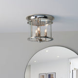 Endon Hampworth Flush Ceiling Light Polished Nickel –  from Amos Lighting + Home