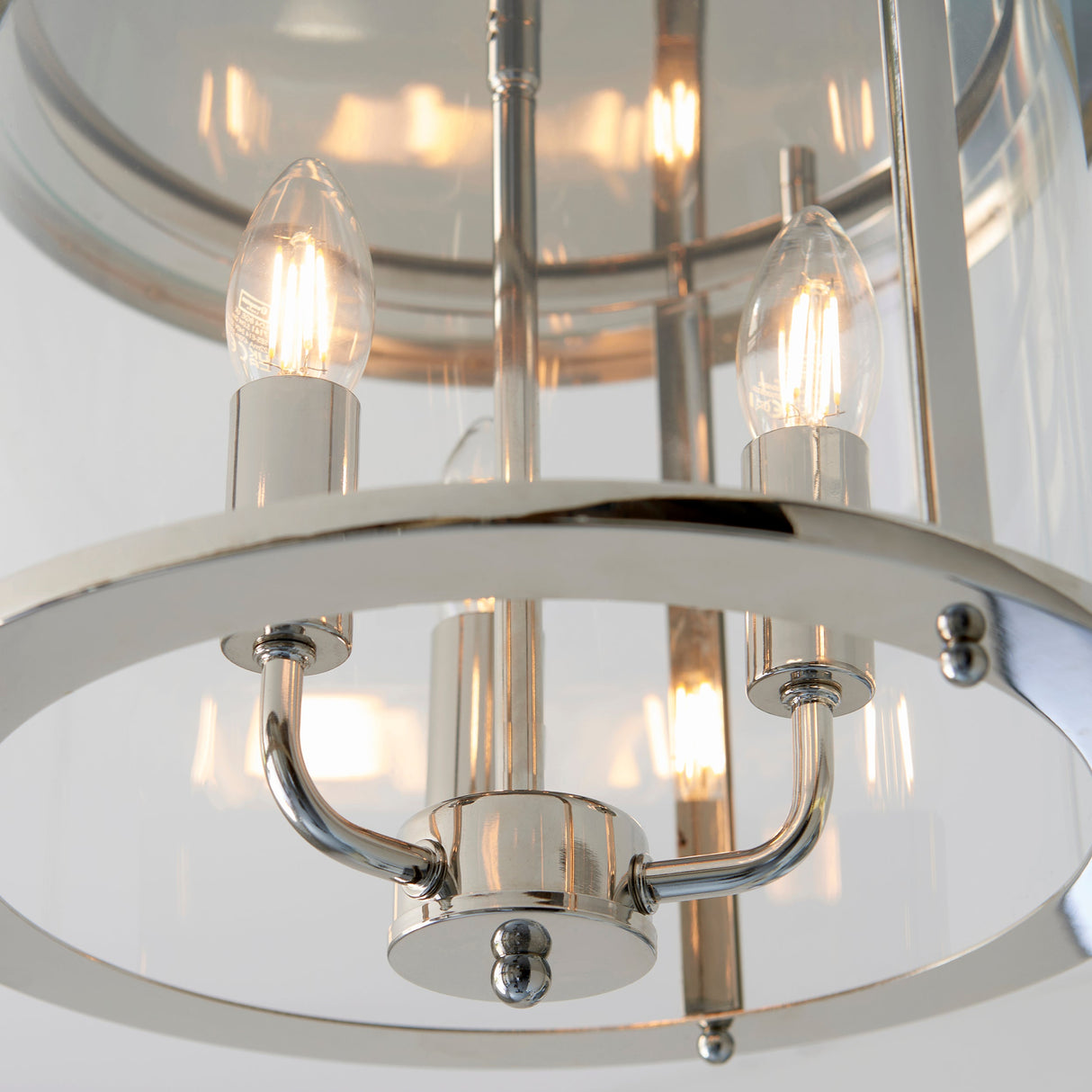 Endon Hampworth Flush Ceiling Light Polished Nickel –  from Amos Lighting + Home