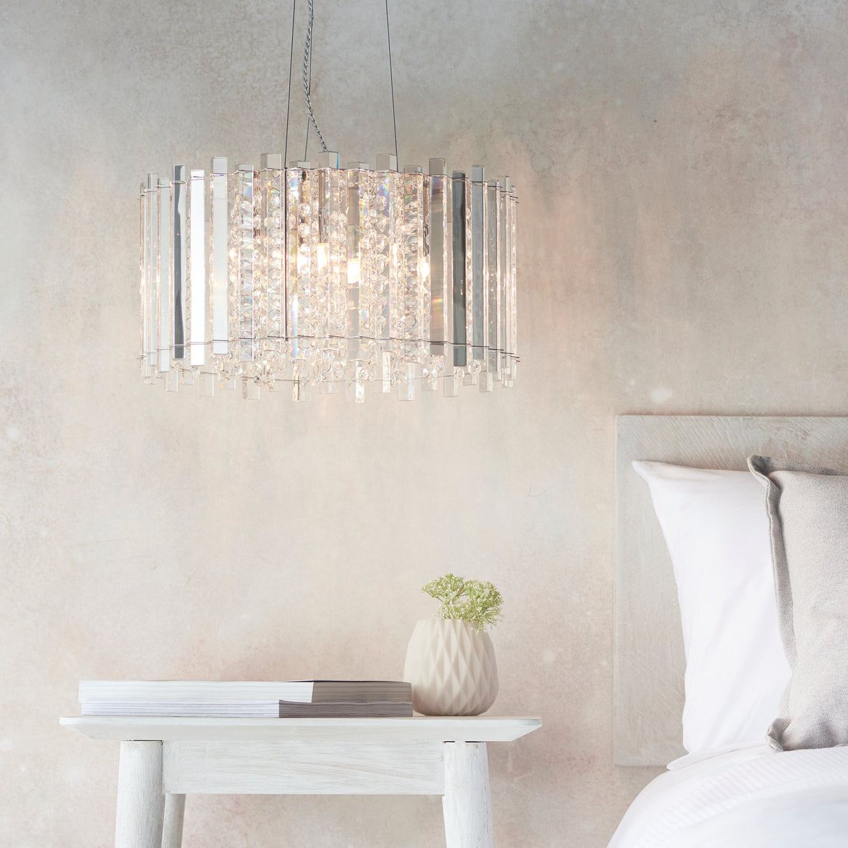 Endon Hanna Chrystal Pendant Chrome –  from Amos Lighting + Home