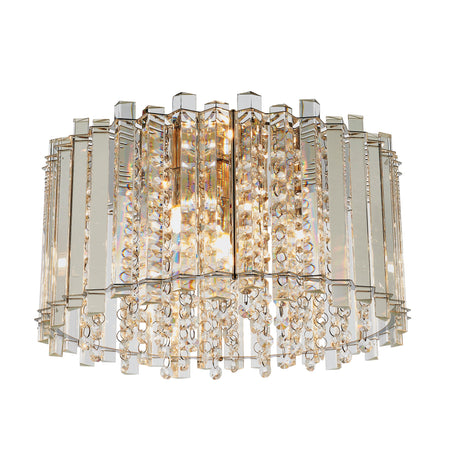 Endon Hanna Crystal Flush Ceiling Light Chrome –  from Amos Lighting + Home