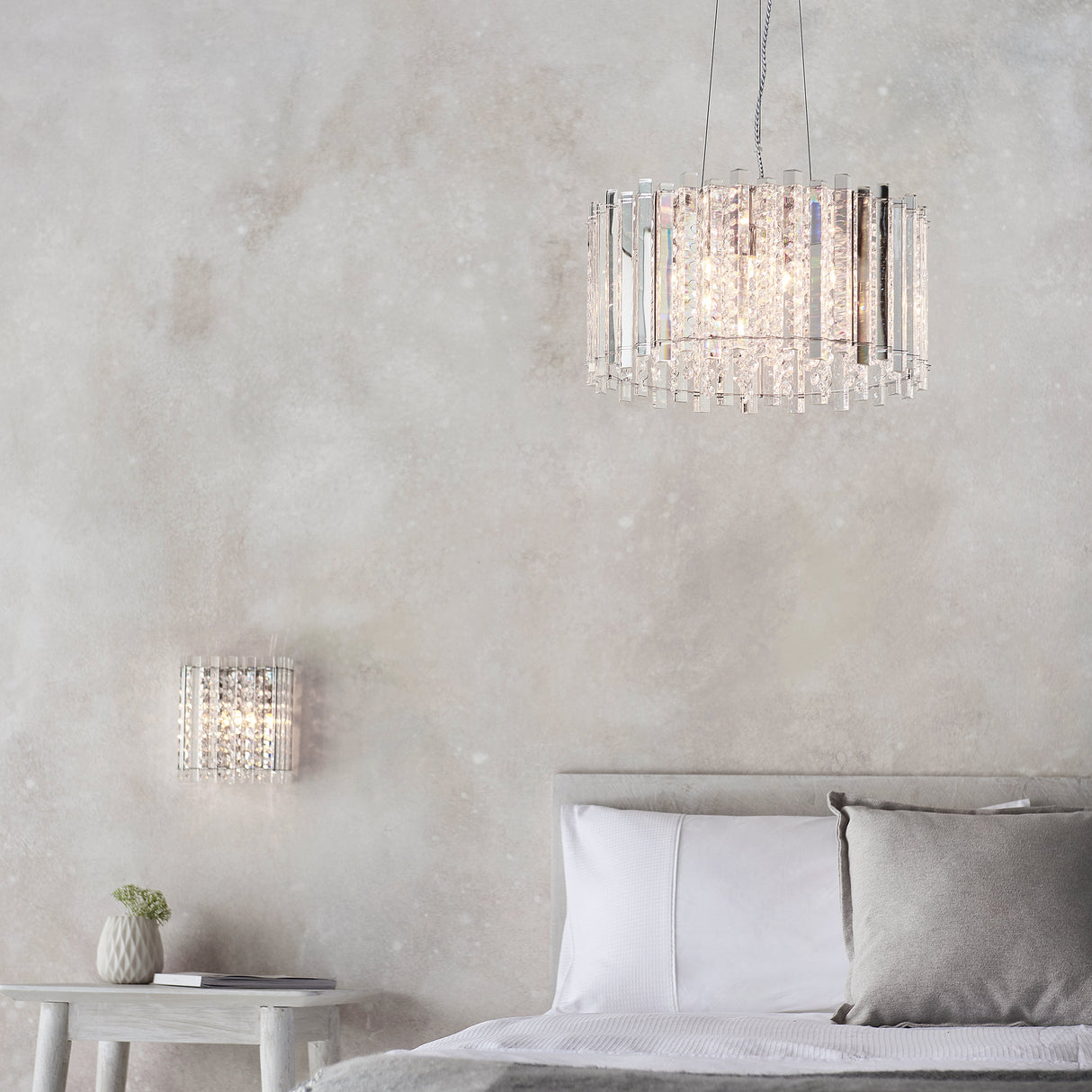 Endon Hanna Crystal Wall Light Chrome –  from Amos Lighting + Home