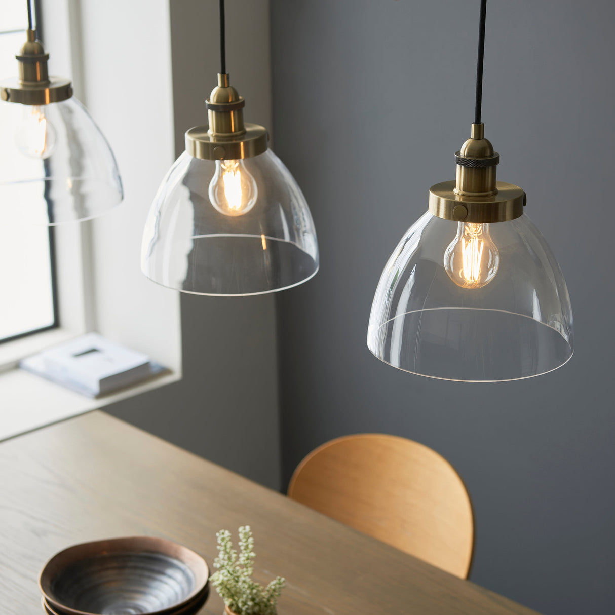 Amos Hansen 3 Light Bar Pendant Antique Brass –  from Amos Lighting + Home