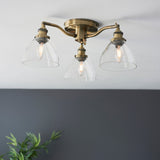 Amos Hansen 3lt Semi flush Antique Brass –  from Amos Lighting + Home