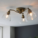 Amos Hansen 3lt Semi flush Antique Brass –  from Amos Lighting + Home