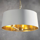 Endon Harvey 3lt Pendant Drum Brushed Satin Gold –  from Amos Lighting + Home