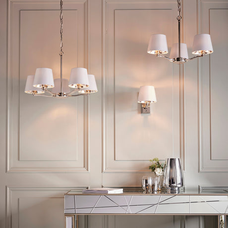 Endon Harvey 5lt Pendant Bright Nickel –  from Amos Lighting + Home