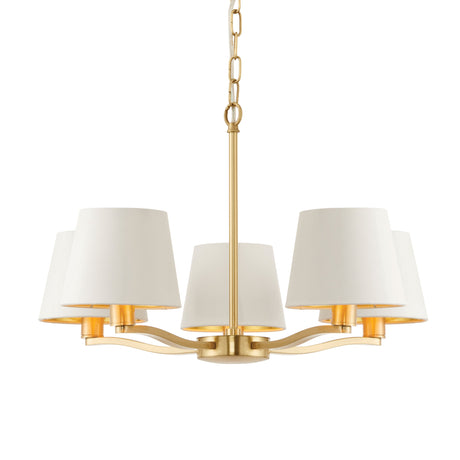 Endon Harvey 5lt Pendant Brushed Satin Gold –  from Amos Lighting + Home