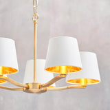 Endon Harvey 5lt Pendant Brushed Satin Gold –  from Amos Lighting + Home