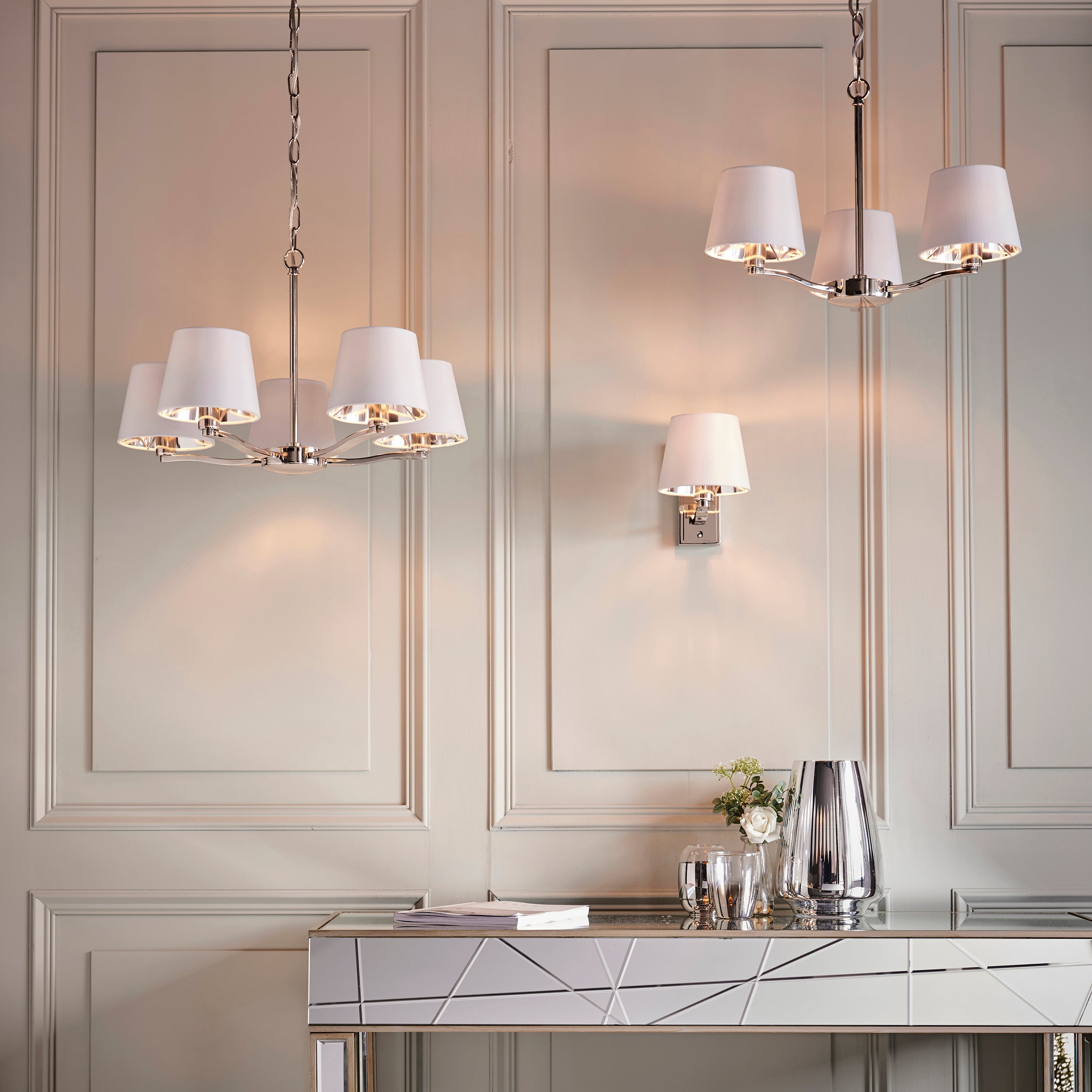 Endon Harvey Wall Light Bright Nickel Amos Lighting Home